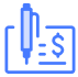 Icon illustration of a bank check