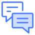 Icon illustration of two chat bubbles